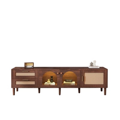 NicBex TV Stands for Living Room,Farmhouse Entertainment Center with Cabinets and Open Shelves,TV Console for Living Room, Bedroom, Home
