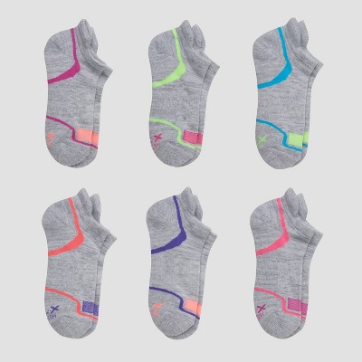 Girls' Hanes premium 6pk Heel Shield Socks - Colors May Vary 