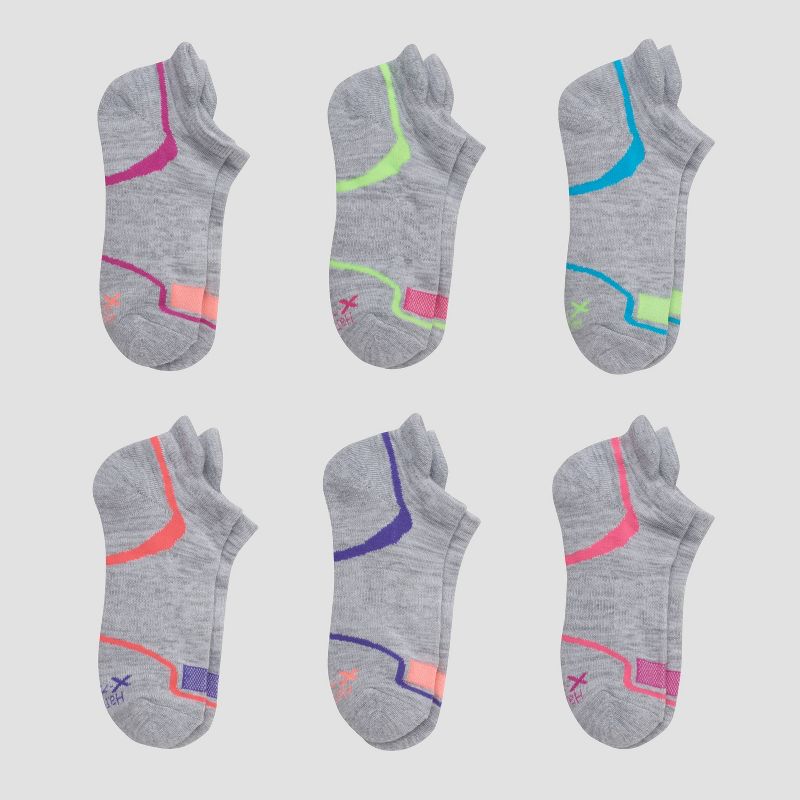Hanes Premium Girls' 6pk Heel Shield Socks - Colors May Vary , 1 of 5