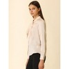 INSPIRE CHIC Women's Button Down Shirt Tie Neck Satin Business Casual Blouse - 4 of 4