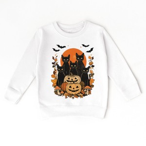 Black Cats Pumpkin Vintage - Toddler Graphic Sweatshirt and Youth Graphic Sweatshirt - 1 of 3
