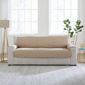 Sure Fit Gemma Sofa Furniture Waterproof Pet Protector Cover Gray: Indoor Microfiber Slipcover, Machine Washable - 1 of 4