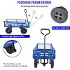 YONWAY Heavy Duty 660 Lbs Capacity Mesh Steel Garden Cart Folding Utility Wagon with Removable Sides10 inch Tire - 4 of 4