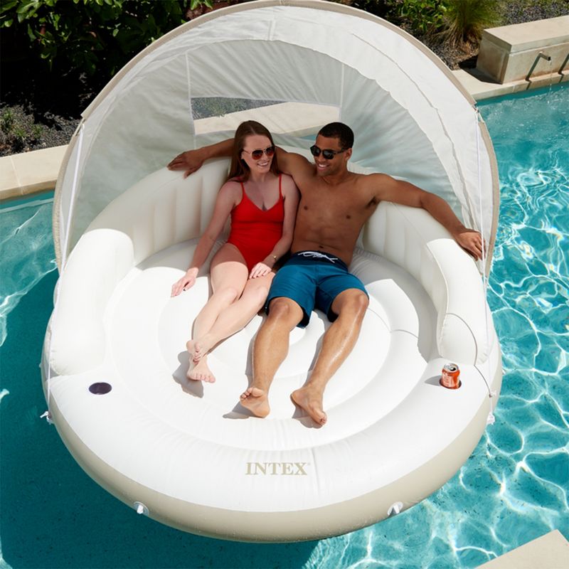 Intex Inflatable Canopy Island Float Lounge, 78.5" x 59", 6 of 8