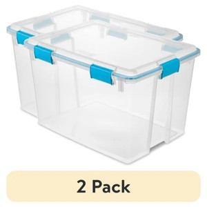Racxily 2 Pack Large Storage Bin, 80 Quart Clear Plastic Storage Containers for Organizing Clear Storage Box - 1 of 4