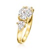 Ross-Simons 3.90 ct. t.w. CZ 3-Stone Ring in 18kt Gold Over Sterling - 3 of 4