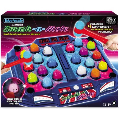 Merchant Ambassador: Retro Arcade Electronic Smash-A-Mole Tabletop Game, 4 Playing Modes, 1-2 Players, Ages 6+