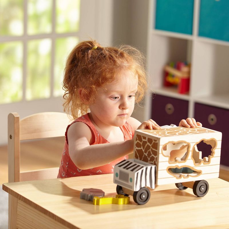 Melissa &#38; Doug Animal Rescue Shape-Sorting Truck - Wooden Toy With 7 Animals and 2 Play Figures, 6 of 16