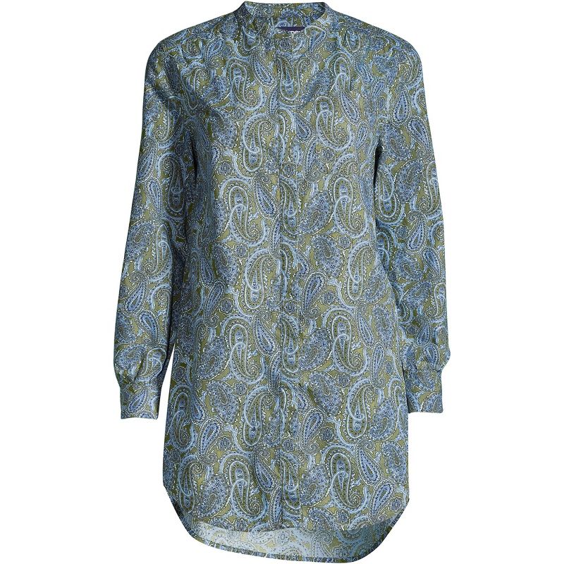 Lands' End Women's Cotton A-Line Long Sleeve Tunic Top, 2 of 3