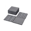 Vynxaria 10 Pieces of Gray Solid Wood - Look Tile Flooring, 12x12 Square with Striped Pattern, Ideal for Patio, Poolside, Balcony, Courtyard - 4 of 4