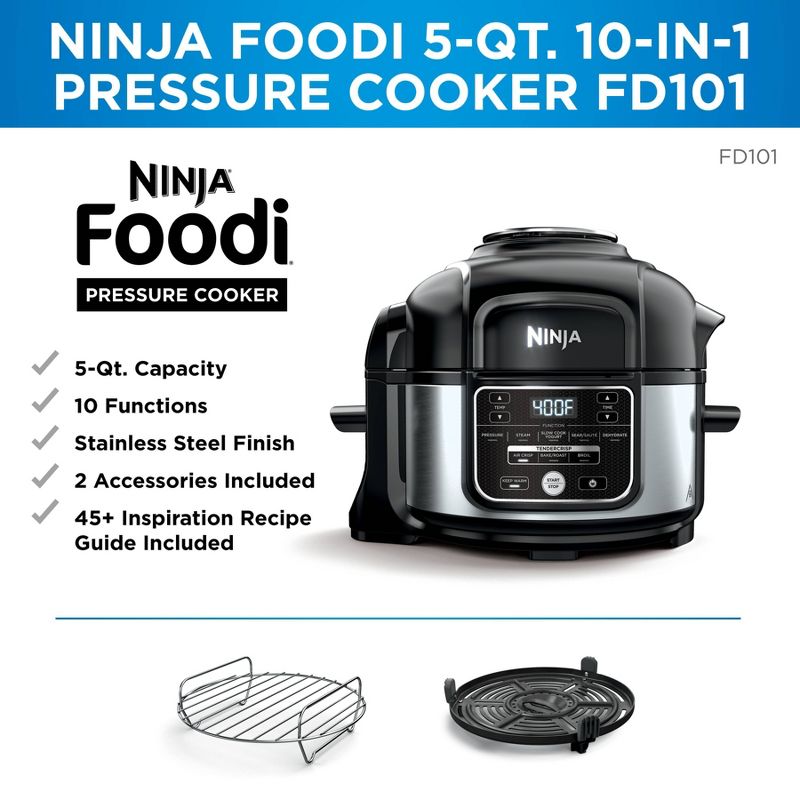 Ninja Foodi Programmable 10-in-1 5qt Pressure Cooker and Air Fryer - FD101, 2 of 15