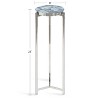 Kate and Laurel Aguilar Round Metal Drink Table, 8x8x23, Blue and Silver - 2 of 4