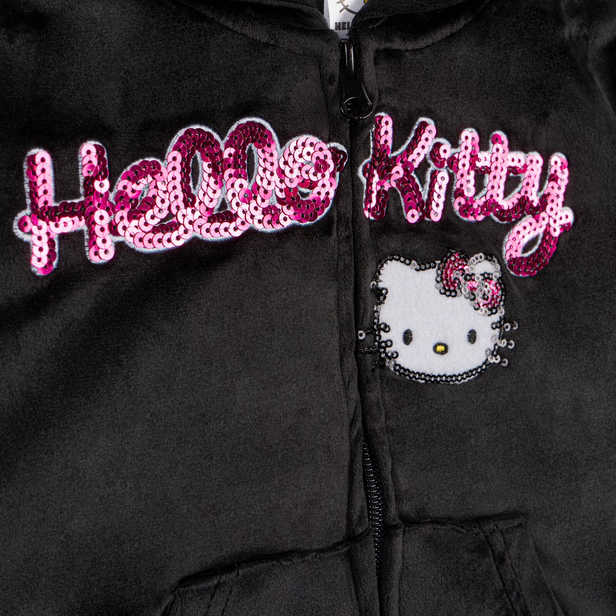 Hello Kitty Girls Velour Zip Up Hoodie and Jogger Pants Outfit Set Toddler - thumbnail 4
