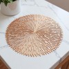 Anna-Kaci 4-Piece Round Woven Placemat with Radiating Textured Design - Gold - 4 of 4