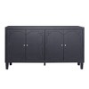 TIRAMISUBEST Matte Black 4-Door Accent Cabinet - Modern Farmhouse Sideboard for Living Room, Dining Room & Entryway - 4 of 4
