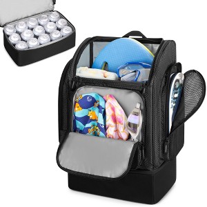 Generic Mesh Beach Backpack with Insulated Cooler Compartment, Wet Dry Separation Beach Bag - 1 of 4