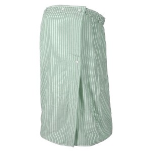 Unique Bargains Soft Absorbent Bath Towel Thin Striped Bath Towel for Bathroom with Adjustable Button 27.8" Length 1 Pc - 1 of 4