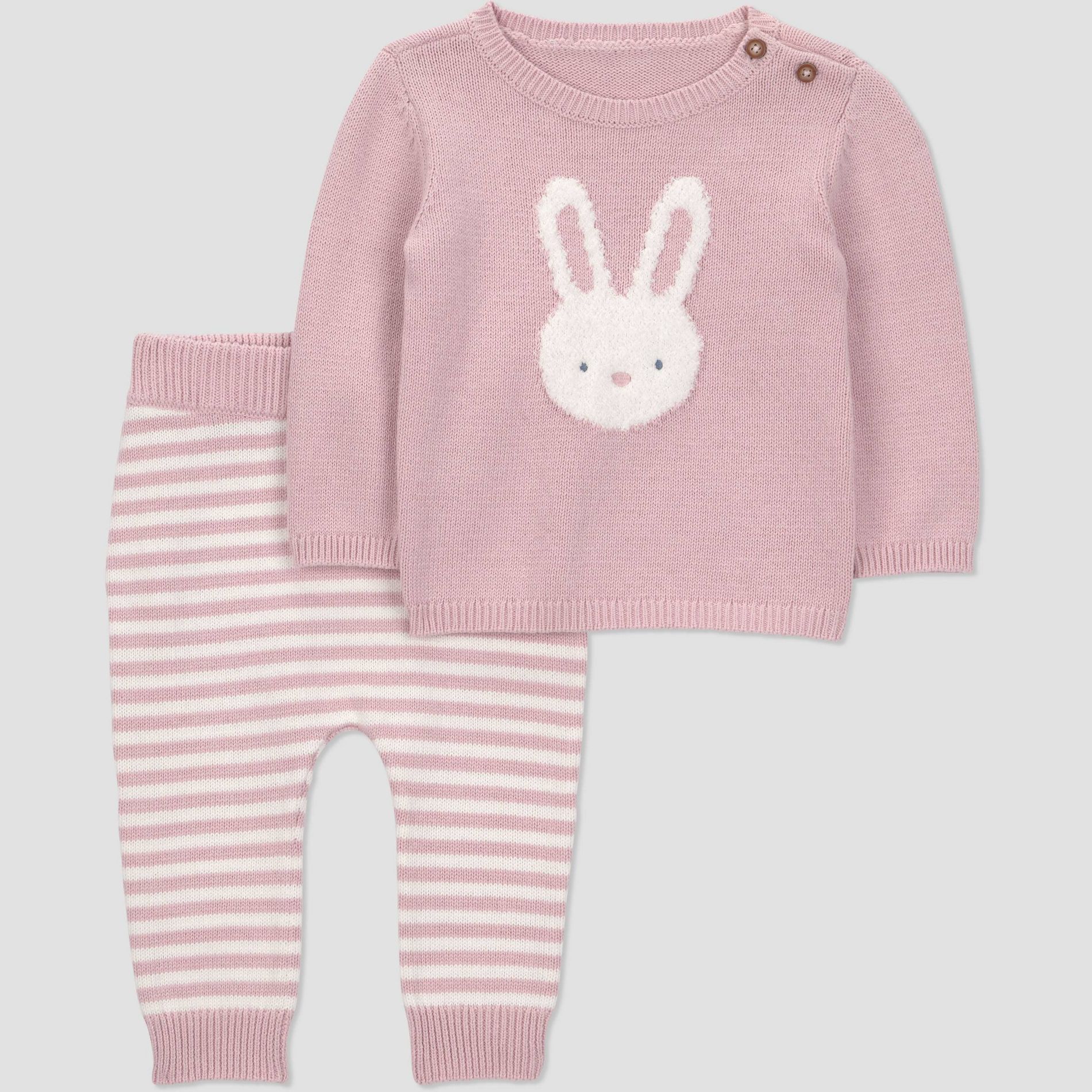 Carter's Just One You® Baby Girls' 2pc Bunny Sweater Top and Pants Set - Pink