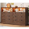 Dresser for Bedroom with 6 Drawers, Modern Wooden Bedroom Dressers with Power Outlet and Led Lights, 55 Inch Wide TV Dresser for Home Office - 3 of 4