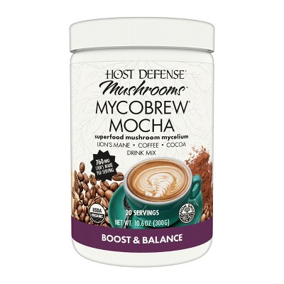 Host Defense MycoBrew Mocha Drink Mix with Lion's Mane Mushroom