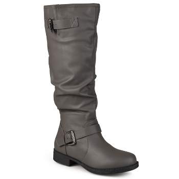 Journee Collection Womens Stormy Stacked Heel Riding Boots Tan 7.5 : Target
