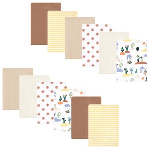 Luvable Friends Hudson Baby Flannel Burp Cloths 12pk Set - 1 of 2