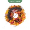 24 Inch Fall Wreath for Front Door, Autumn Artificial Wreath with Pumpkins, Maple Leaves, Berries - 3 of 4