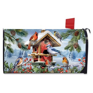 Briarwood Lane Winter Mailbox Cover  - Standard Size - Winter Birdhouse Gathering For Winter Mailbox Cover - 1 of 3