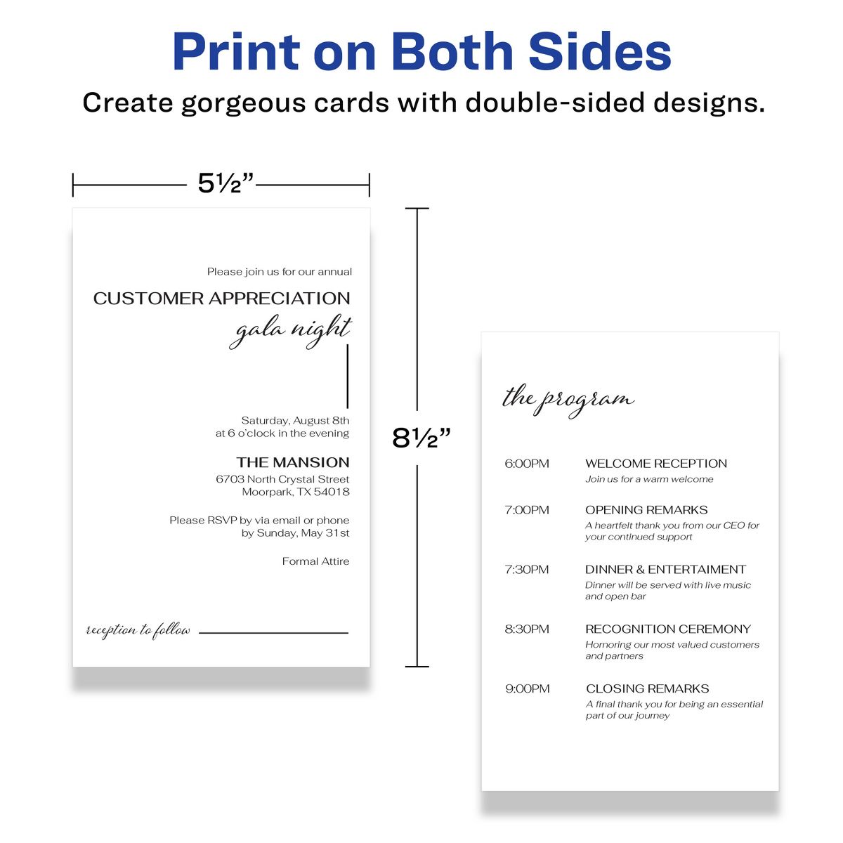 Avery Printable Matte White Cards, 5.5" x 8.5" Rectangle - thumbnail 6