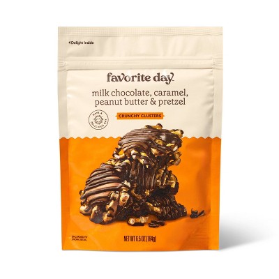 Milk Chocolate, Caramel, Peanut Butter & Pretzel Crunchy Clusters Candy - 6.5oz - Favorite Day™