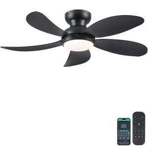 Kviflon 42 Inch Low Profile Modern Ceiling Fan, Reversible DC Motor,5 Blades,6 Speed, App and Remote Control - 1 of 4