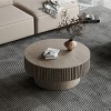 31.5'' Round Coffee Table With Storage Center Table For Living Room,Drum Coffee Table And Tables-Cuddlewood - 3 of 4