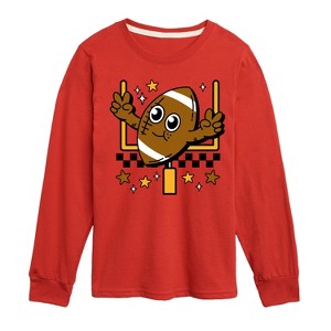 Boys' - Instant Message - Football and Goalpost Long Sleeve Graphic T-Shirt - 1 of 4