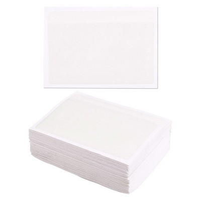 Juvale 100-Pack Self-Adhesive Index Card Pockets with Top Open for Loading Plastic