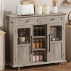 Jojoka Kitchen Island Cart,Rolling Kitchen Island with Storage Cabinets,Drawers and Racks - 2 of 4