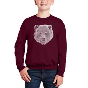 LA Pop Art Bear Face - Boy's Word Art Crewneck Sweatshirt - 1 of 3