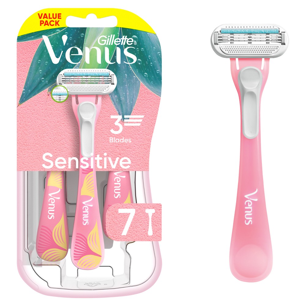 Photos - Shaver Venus 3-Blade Sensitive Women's Disposable Razors - 7ct 