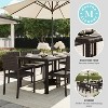 Martha Stewart Bedford 9-Piece Indoor-Outdoor Dining Set with 8 Stackable Dining Chairs and 71" Patio Table with Engineered Wood Top in Rattan Wicker - 4 of 4