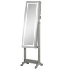 HOMCOM Floor Standing Jewelry Cabinet with LED Light, Lockable Jewelry Organizer with Full-Length Mirror, and 4 Adjustable Angles - 4 of 4