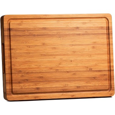 Bamboo Cutting Boards for Kitchen, Extra Thick Wood Butcher Block, Heavy Duty Wooden Chopping Block