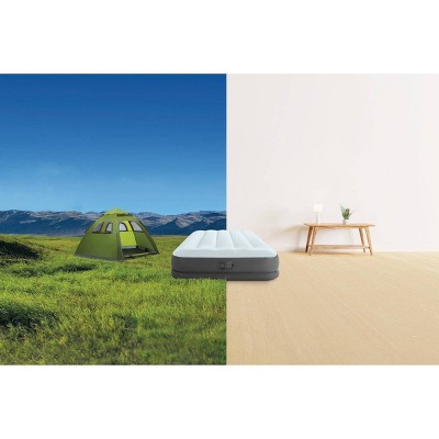 Twin Size Gray and White Raised Air Mattress with USB Pump