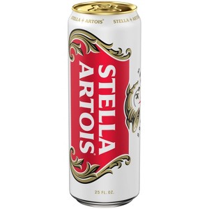 Stella Artois Lager Beer - Single 25 fl oz Can - 1 of 4