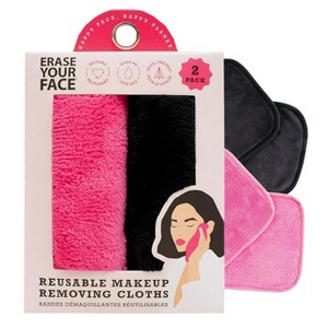 Danielle Creations Makeup Removing Cloths Pink/Black Ideal For Travel | extensive and diverse range of high quality cosmetic mirrors (2 clothes) - 1 of 1