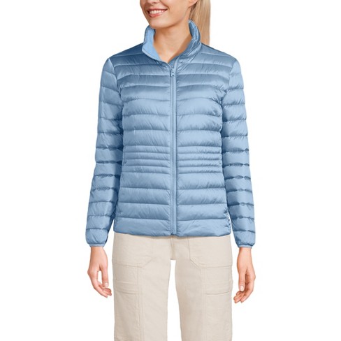 Lands End Women s Wanderweight Packable Down Jacket Small Light Cornflower Shine