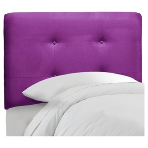 Queen Kids Button Tufted Headboard Purple Microfiber - Pillowfort
