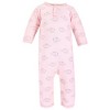 Hudson Baby Infant Girl Premium Quilted Coveralls, Pink Gray Elephant - image 3 of 4