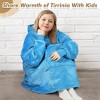 Tirrinia Girls Boys Blanket Hoodie Sweatshirt, Oversized Fleece Pullover, Hooded Fleece Lined Blanket, Christmas Gift for Kids Teens, Youth - 3 of 4