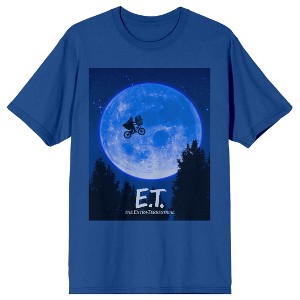 E.T. Flight Across the Moon Women's Blue Short Sleeve Crew Neck Tee - 1 of 3