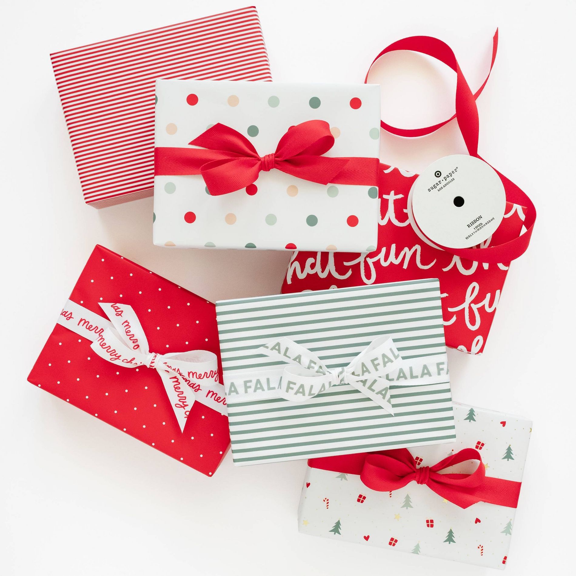 Colorful Holiday Red and White Gift Wrap Bundle, Set of 6 - Sugar Paper™+ Target