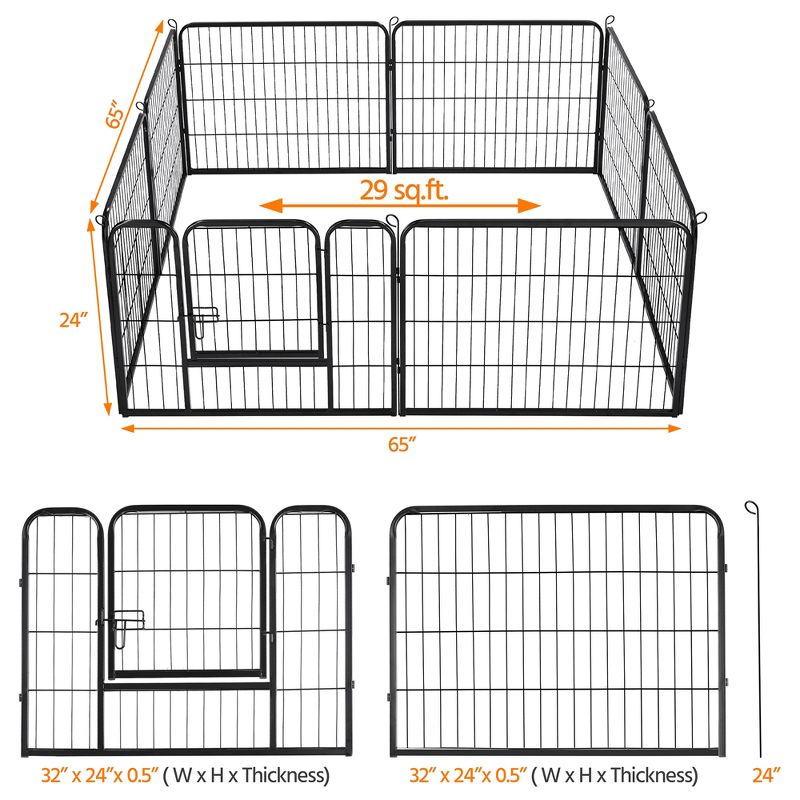 Yaheetech 8-Panel Metal Dog Playpen Fence for Outdoor Indoor, 4 of 10